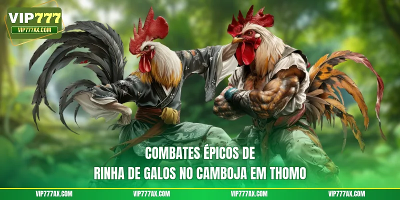 Combates épicos de rinha de galos no Camboja em Thomo