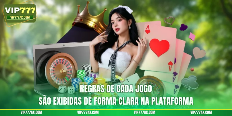 Regras de cada jogo são exibidas de forma clara na plataforma