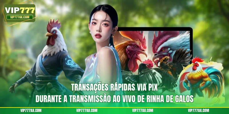Transações rápidas via Pix durante a transmissão ao vivo de rinha de galos